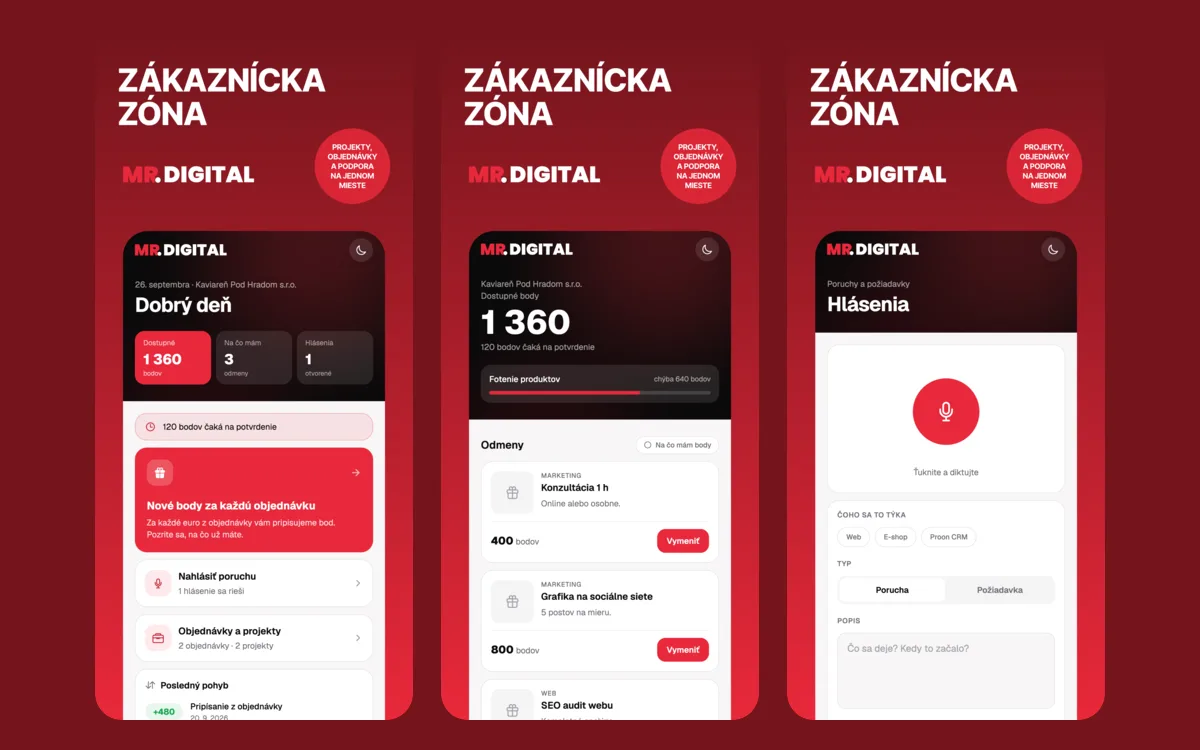 MR. Digital — Zákaznícka zóna