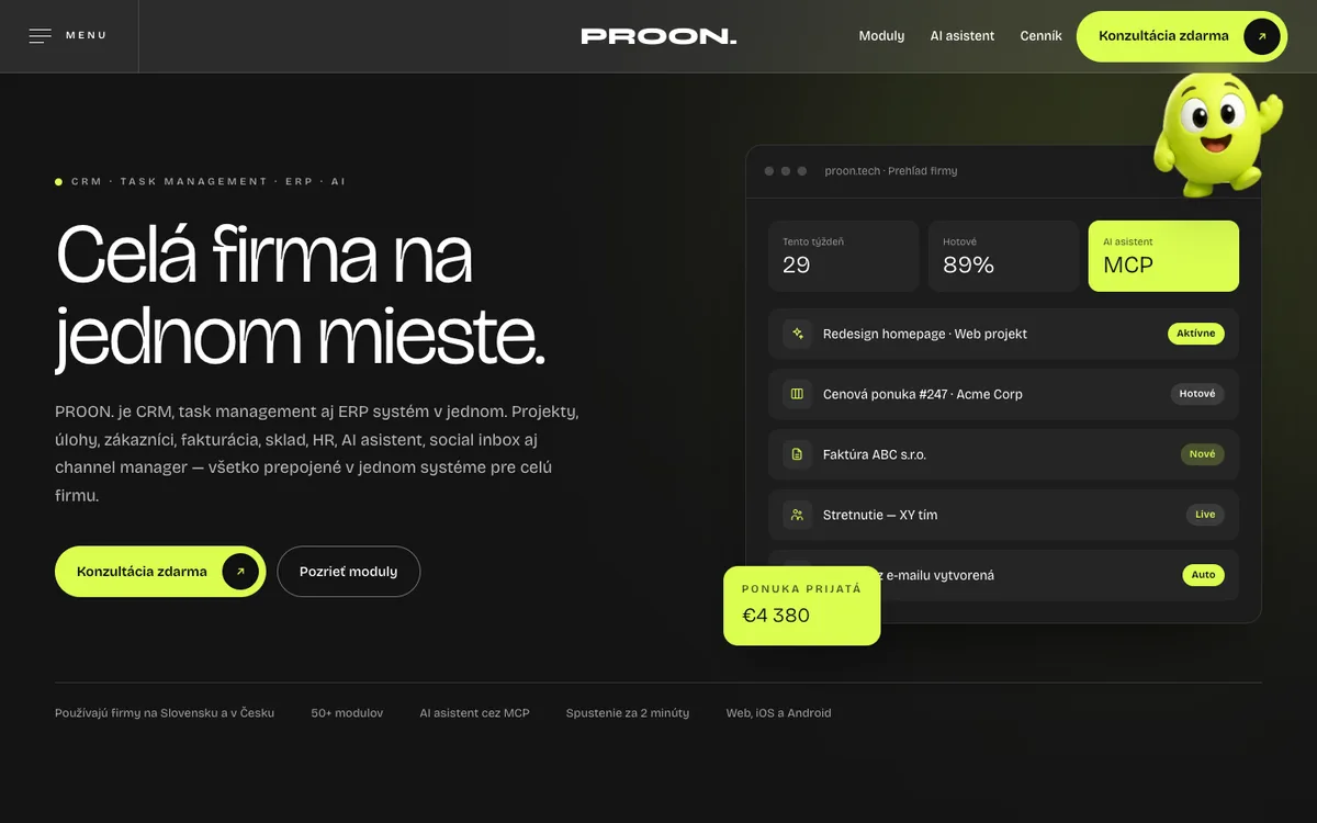 CRM a ERP Proon. Business
