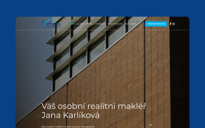 Webová stránka na mieru pre JK reality: reali